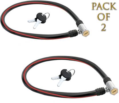 QERESTON Multi purpose Stripes Cable Lock | Bike Lock | Cycle Lock | Helmet (Pack of 2) Cycle Lock