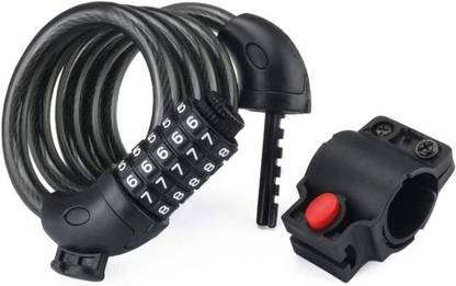 FASTPED Bicycle Lock 5 Digit Code Combination Security Steel Cable Spiral Cycling lock Cycle Lock