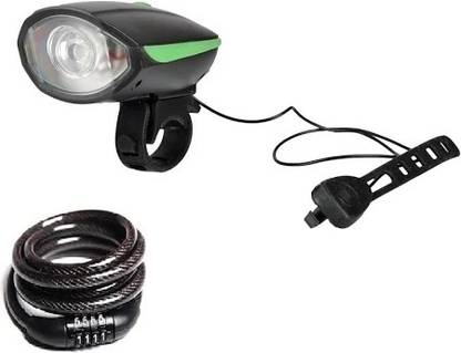 Preeti Enterprises Cycle Front Light and Horn with Heavy cable number lock Combo (Multicolor) Cycle Lock