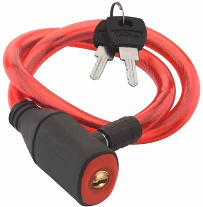 Bergo Cable Lock with 2 Round Keys for Helmet /bicycle /bike बाइसाइकिल लॉक
