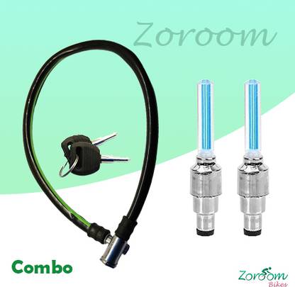 Zoroom Combo 72 Anti-Theft Cycle Cable Lock & Tire Valve Light Cycle Lock