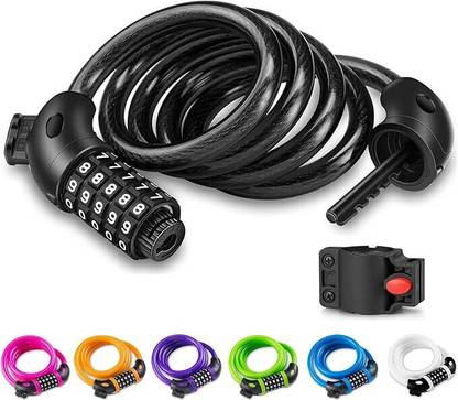 Siano Bike Lock with 5-Digit Code, 1.2M/4FT Bicycle Combination Cable Lock Cycle Lock