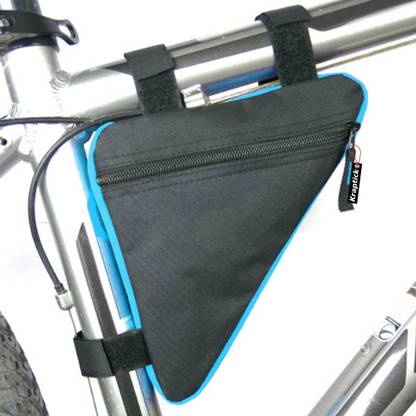 KRAPTICK Triangle Cycle Bike Bag, Cycle Frame Bag (Black Blue) Bicycle Phone Holder
