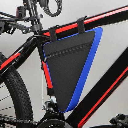 FLYMANN Bicycle Bag Cycle Frame Bag | Zipper Storage with 3 Attachment Straps Bicycle Phone Holder