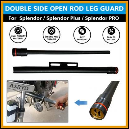 ASRYD Heavy Double Side Open Rod Leg Guard for Splendor/Splendor Plus/Splendor PRO Bike Crash Guard