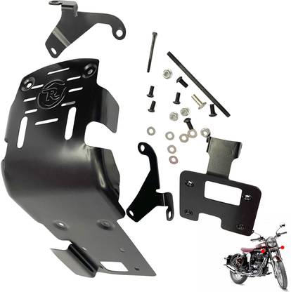 Dhe Best Bike Sump Guard / Engine plate Black For Royal Enfield Classic 350 Bike Engine Guard