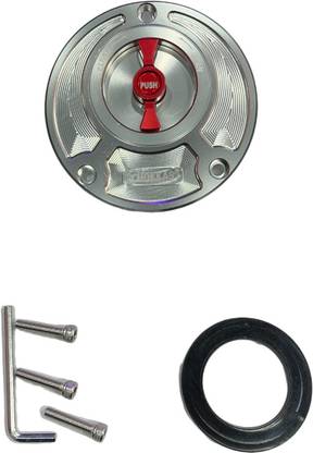acube mart CNC Quick Release Gas Fuel Cap For Yamaha R15 V3, V4,M, MT 15 silver red Handlebar Hand Guard