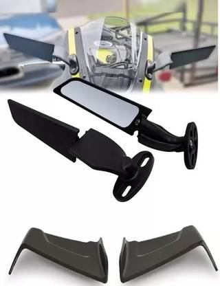 Vagary Combo of Universal Motorcycle Rotating Side Bike Wing Mirror With Bike Wings Bike Crash Guard