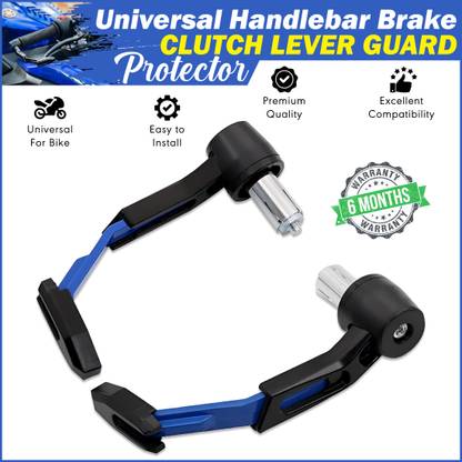 OBEROI'S TRADERS CNC Aluminium Bike Brake Clutch Lever Guard | Handle Bar End Protector | Blue Handlebar Hand Guard
