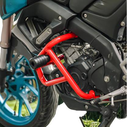 RS ACESSORIES HUB MT15 RED Crash Guard Leg Guard Slider for Yamaha MT-15 BS4 or BS6 Models v1-2