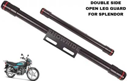 SHOWRIDE Z Bike Single Rod Leg Guard Black for Hero Splendor Blue Bike Crash Guard
