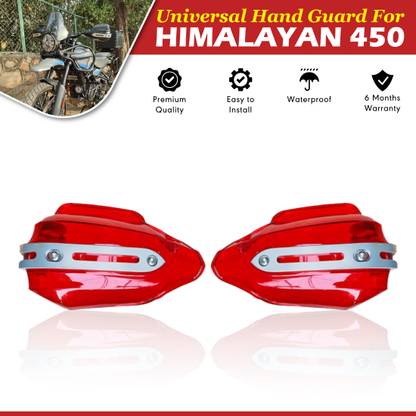 OBEROI'S TRADERS Himalayan 450 Hand Guard Brake / Clutch Lever Protector / Wind Deflector Red Handlebar Hand Guard