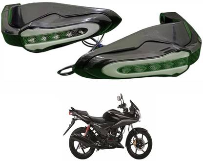 PRTEK Handguards with LED Light, Blue & Yellow Running Turn Signal for Classic 500 Handlebar Hand Guard