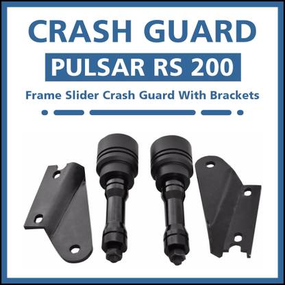 ASRYD Heavy Quality Pulsar Rs 200 Frame Slider Crash Guard with Brackets Black