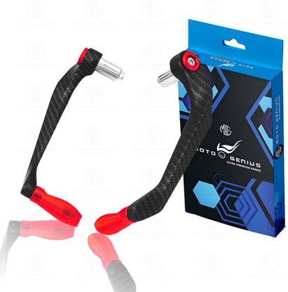 Moto Genius Universal CNC Handlebar Brake Clutch Lever Protector Guard for Bike (Red) Handlebar Hand Guard