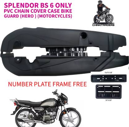 CHINKI TRADERS SPLENDOR BS6 ONLY PVC CHAIN COVER (BLACK) Bike Chain Guard