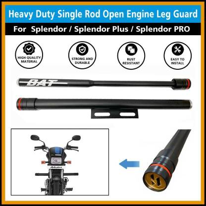 ASRYD Heavy Single Side Open Bat Rod Leg Guard for Splendor/Splendor Plus/Splendor PRO Bike Leg Guard