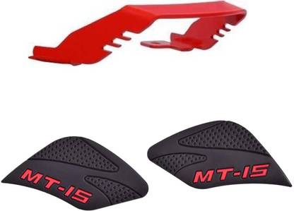 way2gmart MT15 RED TRACTION PAD WITH MT15 GRAB HANDLE RED BIKE BACKREST/STORAGE STAND Bike Crash Guard
