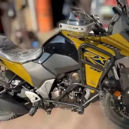 Bike World Heavy Quality Metal Crash Guard With Sliders For Suzuki V Strom 250