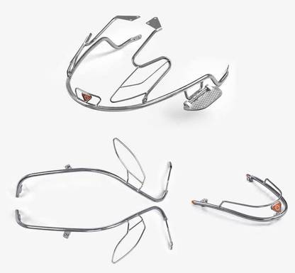 FAVOURITE AUTO ACCESSORIES Stainless Steel Foldable Footrest for Bajaj Chetak Electric Scooter Bike Crash Guard