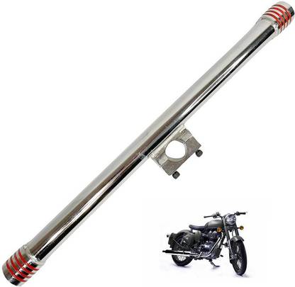 Dhe Best Bike Front Leg Guard Single Rod Red Ring Chrome For Royal Enfield Battle Green Bike Crash Guard