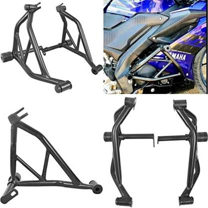 Golden Fox Heavy Quality Metal Crash Guard With Slider Compatible For R15 V3 Black