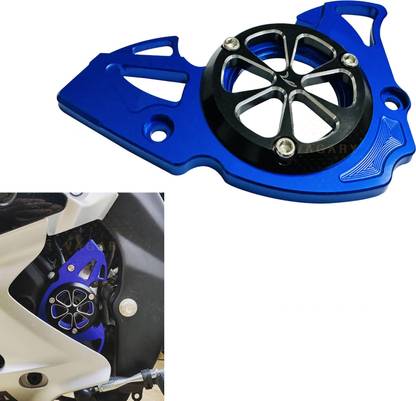 Vitra CNC Aluminium Front Chain Sprocket Cover for Yamaha R15-V4, V3, R15M, MT 15 Bike Crash Guard