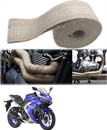 Znee Smart Silencer Wrap Cream Color for Yamaha YZF R3 Bike Exhaust Heat Shield