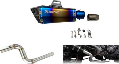 Gogna Mart bajaj ns 200 bend pipe and akrapovic multi with carbon tip exhasut Bike Exhaust Heat Shield