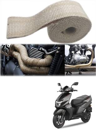 AXWee Silencer Wrap Cream Color for TVS NTORQ Bike Exhaust Heat Shield