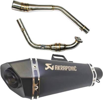 Gogna Mart bs6 bend pipe and akrapovic full black Bike Exhaust Heat Shield