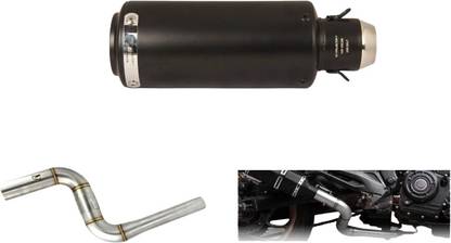 Gogna Mart BAJAJ RS 200 bend pipe and sc black project exhaust Bike Exhaust Heat Shield