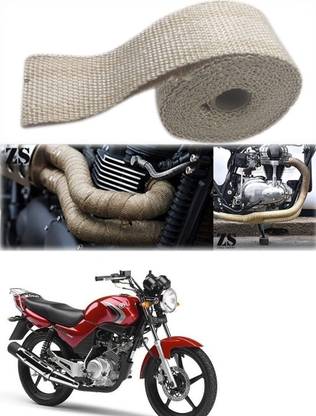 AXWee Silencer Wrap Cream Color for Yamaha YBR 125 Bike Exhaust Heat Shield