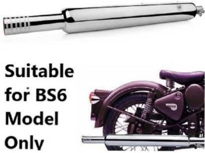 Supremechoice Long Bottle Chrome BS6 Bada Punjab Exhaust silencer Royal Enfield Battle Green Full Exhaust System