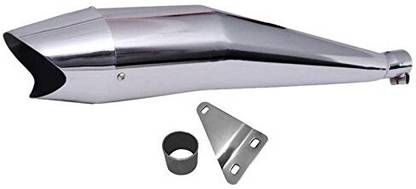 WORDZ Shark silencer Chrome Glasswool Exhaust Royal Enfield Thunder Bird 350 Full Exhaust System