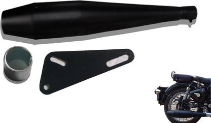 GOLSM Dolphin Exhaust silencer Black Glasswool Royal Enfield Electra EFI39 फुल इग्ज़ॉस्ट सिस्टम