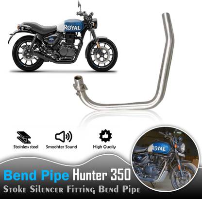 ASRYD Motorcycle Full Bend Pipe Stock For Royal Enfield Hunter 350 Bend Pipe Stock Royal Enfield NA Slip-on Exhaust System