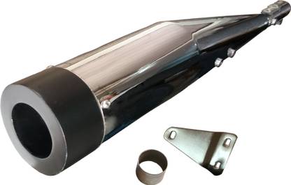 WORDZ Cobra silencer Glasswool Chrome Front Black Exhaust Royal Enfield Electra Full Exhaust System