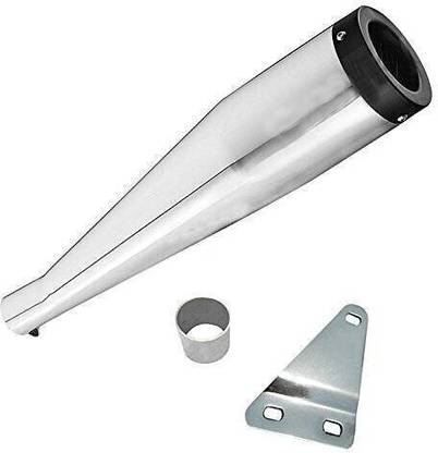 WORDZ Cobra silencer Glasswool Chrome Front Black Exhaust Royal Enfield Classic 350 फुल इग्ज़ॉस्ट सिस्टम