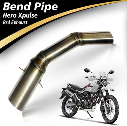 ASRYD Bend Pipe Link Exhaust Pipe Compatible for Hero Xpulse Bs4 Exhaust Bend Pipe Hero Pep Plus Full Exhaust System