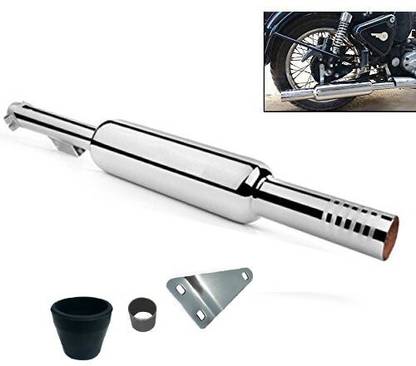 Retrofit Short Botlle Punjab Empty Exhaust silencer Royal Enfield Classic Chrome Full Exhaust System