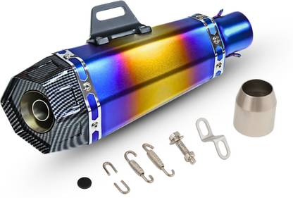 AutoPowerz Rainbow Hexagon Silencer Universal For Bike Universal For Bike Slip-on Exhaust System