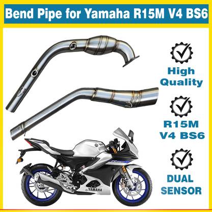 Miwings Yamaha R15M V4 BS6 Dual Sensor Silencer Bend Pipe Yamaha R15 Slip-on Exhaust System