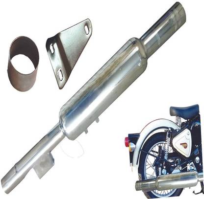 GOLSM Short Botlle Empty Chrome Punjab Exhaust silencer Royal Enfield Electra EFI39 Full Exhaust System