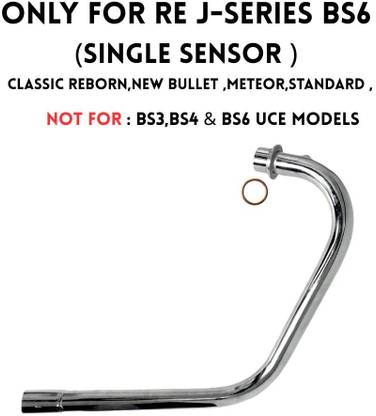 EAZ Bend Pipe Free Flow for RE J Series New Classic Reborn, Meteor, New Bullet 350cc Royal Enfield NA Slip-on Exhaust System