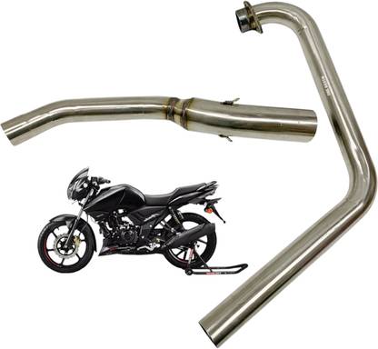 Dhe Best Good Stainless Silencer Pipe Middle Muffler Bend Pipe for TVS Apache RTR 160 TVS NA Slip-on Exhaust System