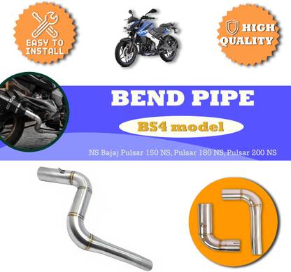 Huims Bajaj Dominar 400/ Bajaj Pulsar RS 200 Exhaust Middle Muffler Bend Pipe Bajaj Dominar 400, Pulsar 200 AS, Pulsar 200NS Full Exhaust System