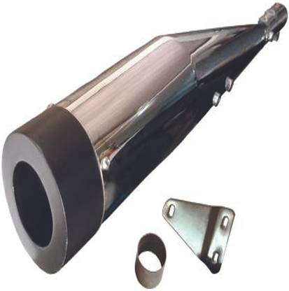 GOLSM Cobra silencer Chrome Front Black Glasswwol Exhaust Royal Enfield Electra Delux Full Exhaust System