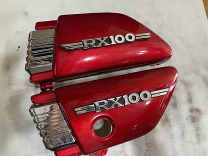 A.A.I Rx100 Battery Side Panel Set with Monogram Chrome Kit (Cherry Red) Bike Fairing Kit