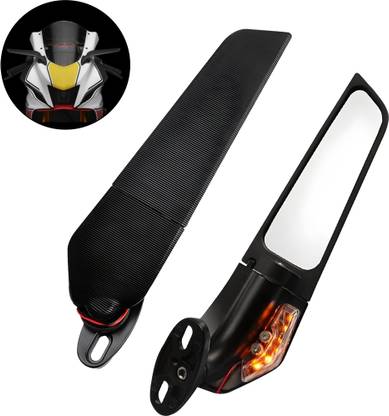 Moto Genius 360° Adjustable Moto GP LED Stealth Wings Rear View Mirror For R15 All Models Bike Fairing Kit